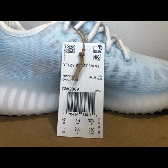 Yeezy Boost 350 V2 “Mono Ice” Size 5 GW2869 - Picture 5 of 8